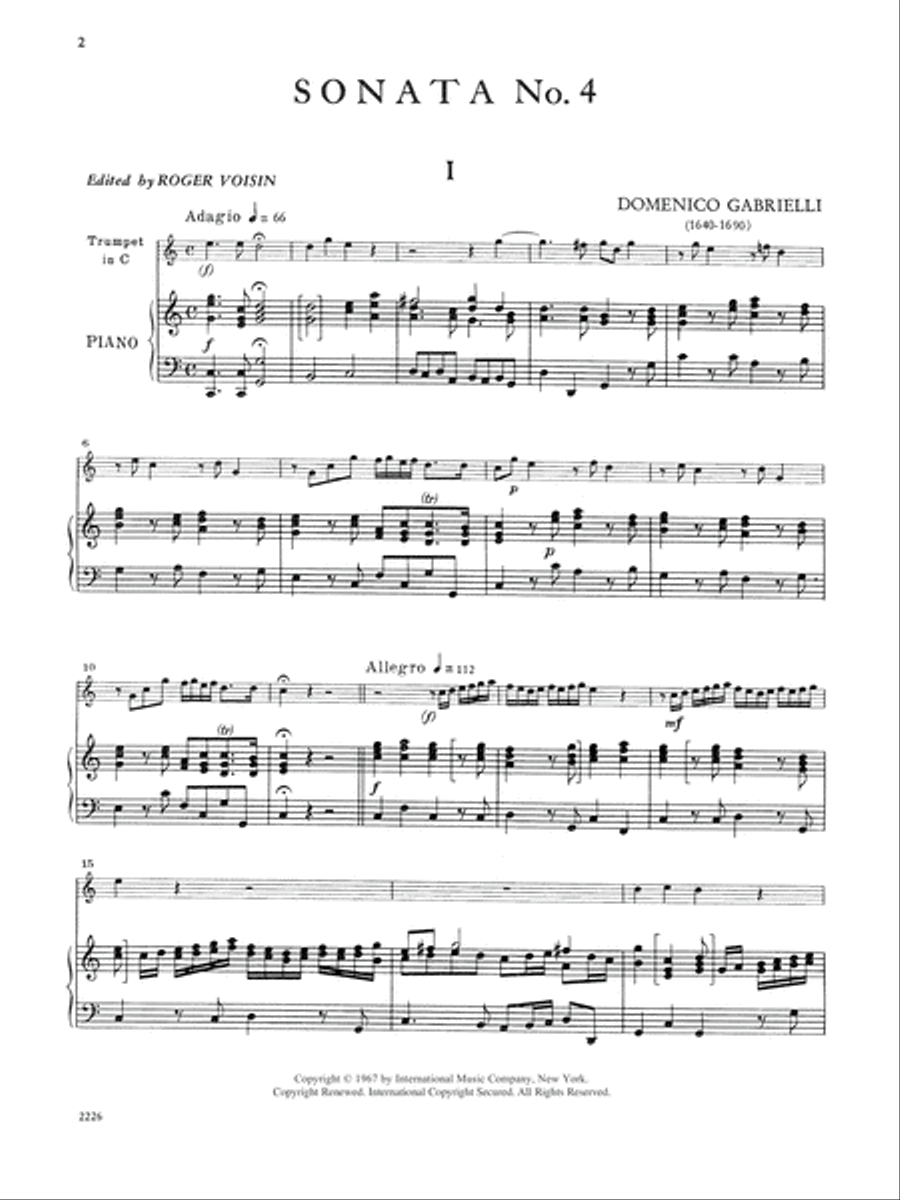 Six Sonatas, Opus 11: Volume II (Trumpet In C) C Trumpet scores gallery preview page 2