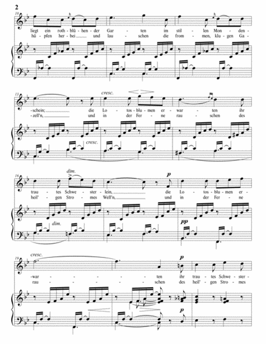 MENDELSSOHN: Auf Flügeln des Gesanges, Op. 34 no. 2 (transposed to B-flat major)