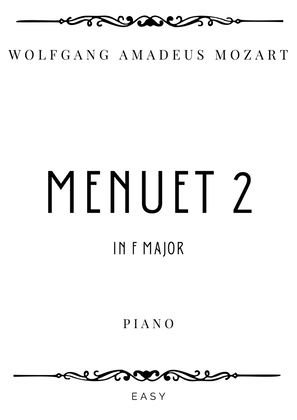 Book cover for Mozart - Menuet 2 in F Major, K.6 - Easy