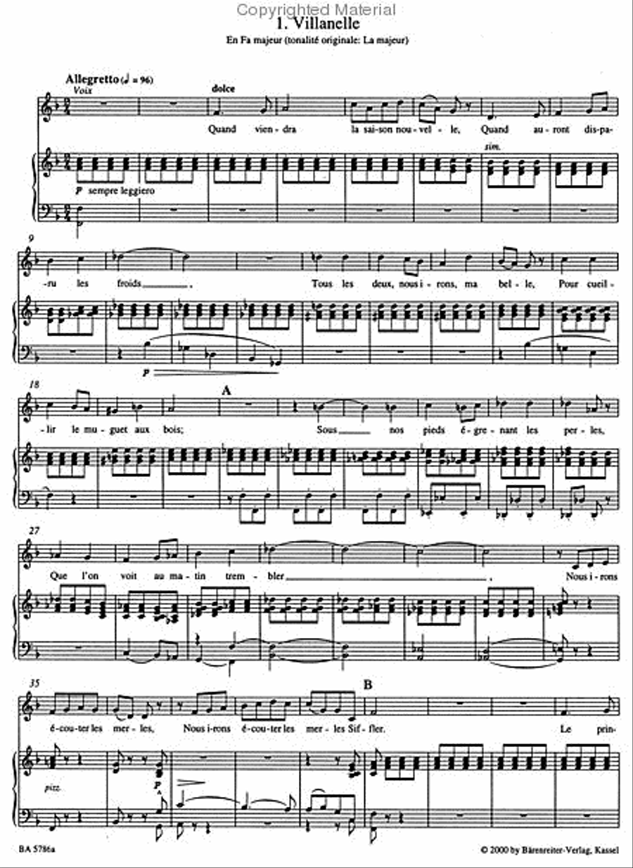Les nuits dete for Solo Voice and Orchestra op. 7 Hol. 81B Harp scores gallery preview page 3