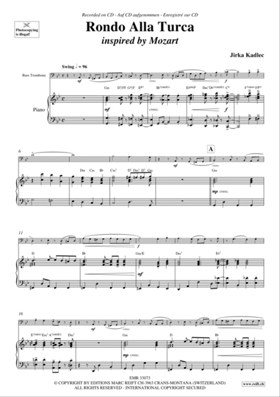 Rondo Alla Turca Trombone scores gallery preview page 4