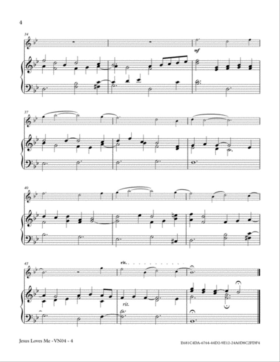 Jesus Loves Me Jesus Loves Me Violin Solo scores gallery preview page 4