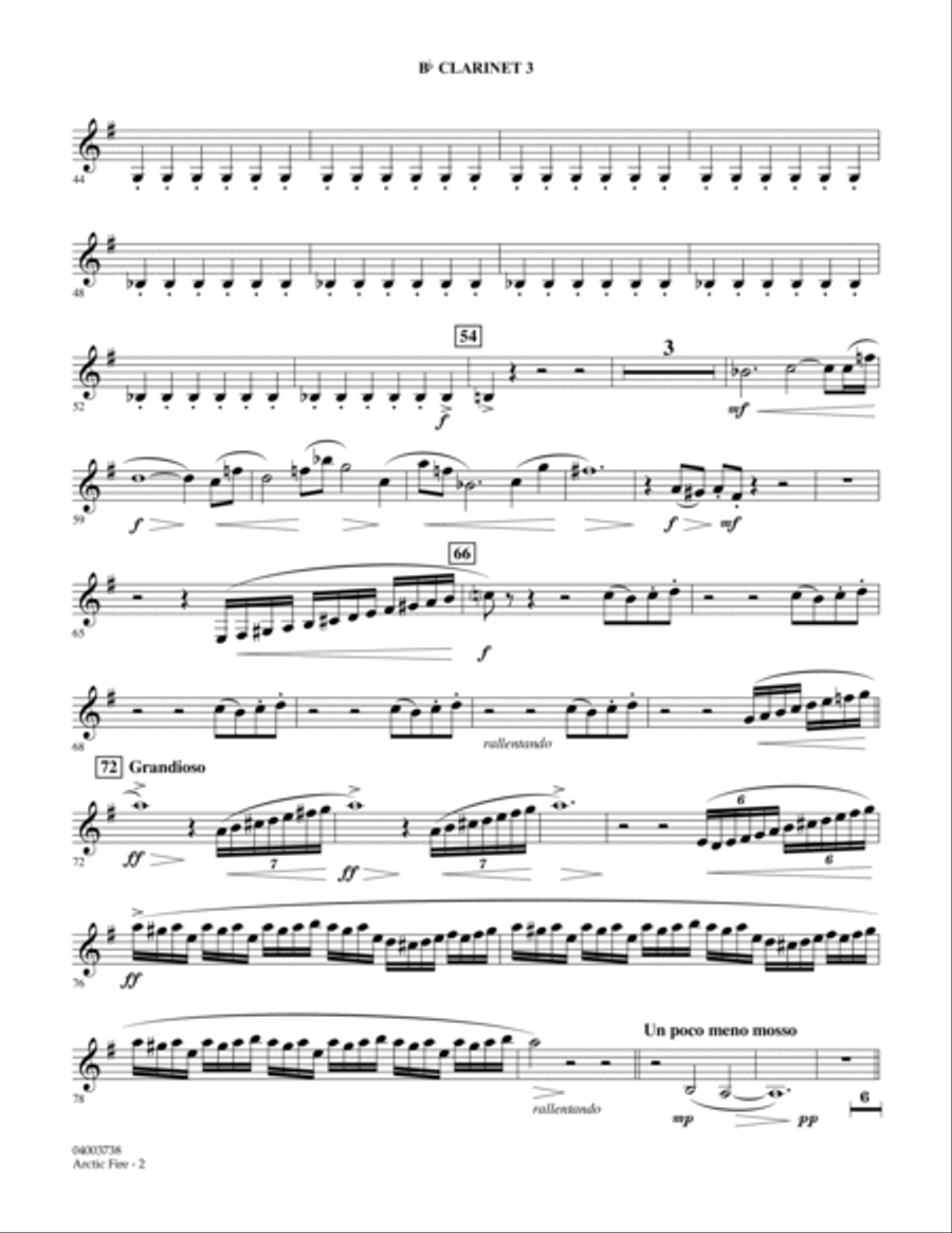 Arctic Fire - Bb Clarinet 3 Concert Band scores gallery preview page 2