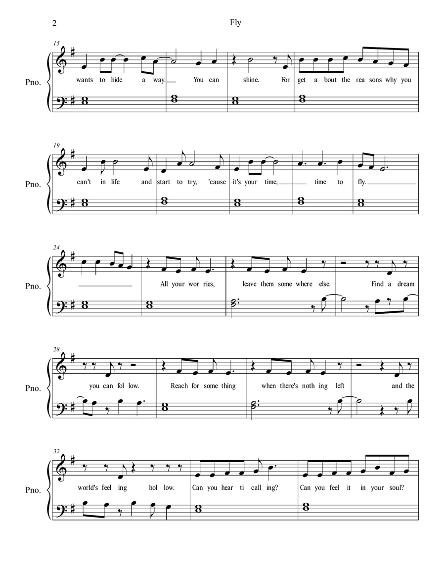 Fly Easy Piano scores gallery preview page 2