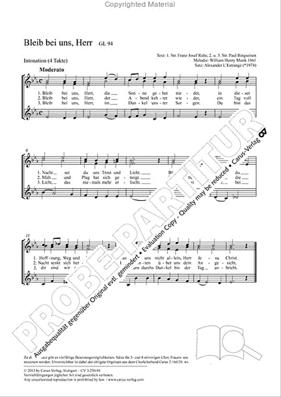 Stay with us (Bleib bei uns, Herr) SSA scores gallery preview page 2