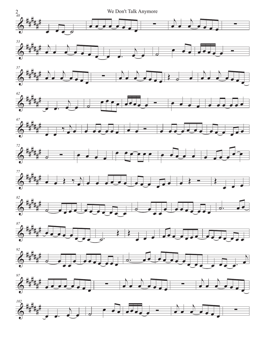We Don't Talk Anymore Trumpet Solo scores gallery preview page 2