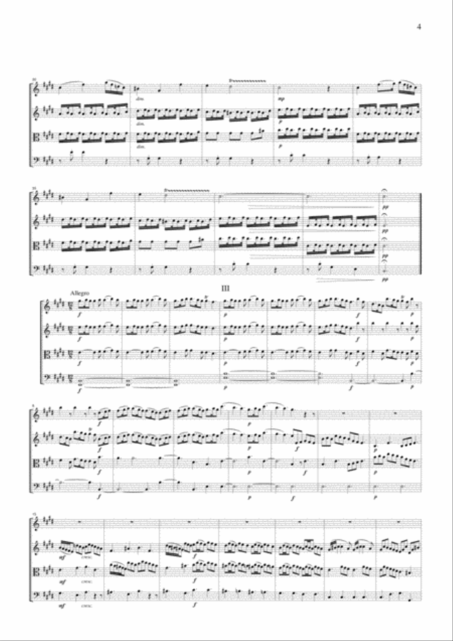 Vivaldi Spring from the Four Seasons, all mvts., for string quartet, CV101 String Quartet scores gallery preview page 4