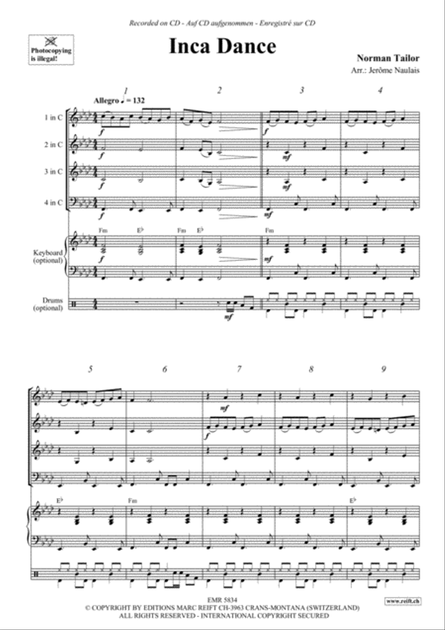 Inca Dance Concert Band scores gallery preview page 3