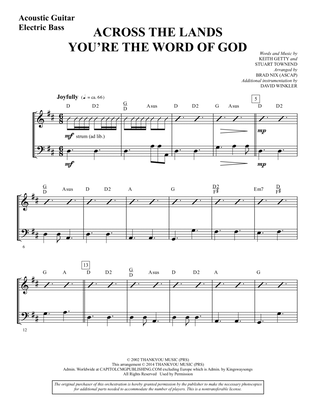 Book cover for Across the Lands You're the Word of God - Acoustic Guitar/Electric Bass