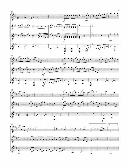 Sonata in D (Guitar Trio) - Score and Parts image number null