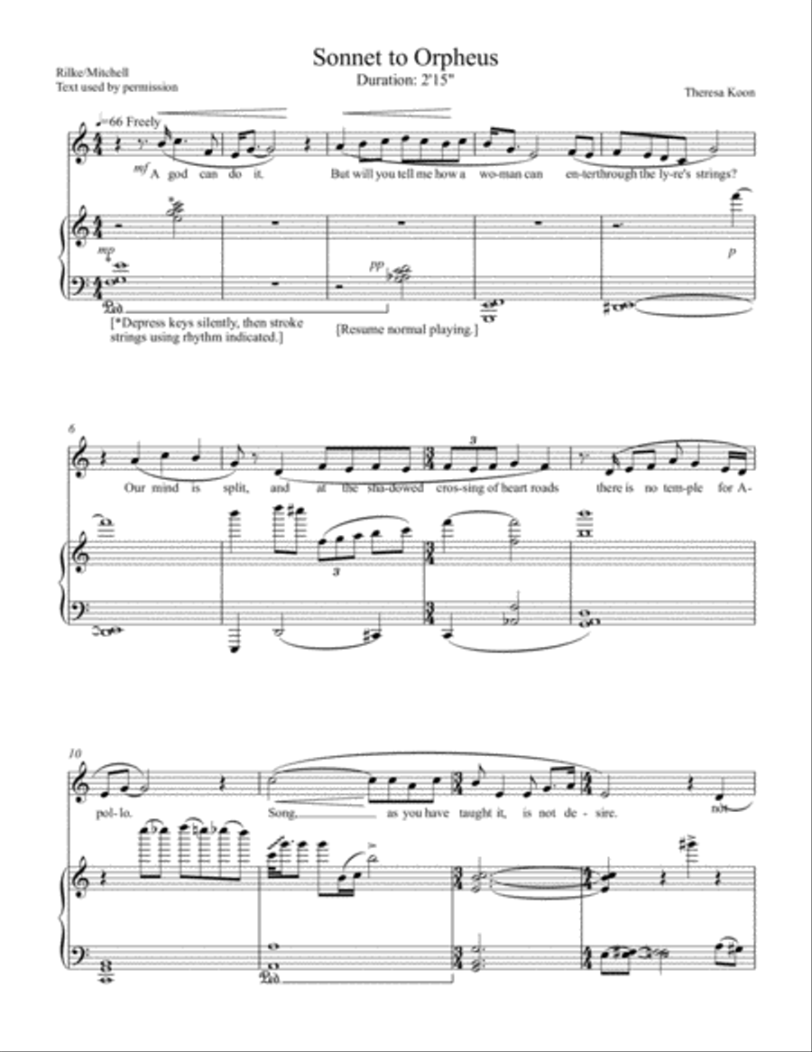 Sonnet to Orpheus Sonnet to Orpheus Alto Voice scores gallery preview page 1