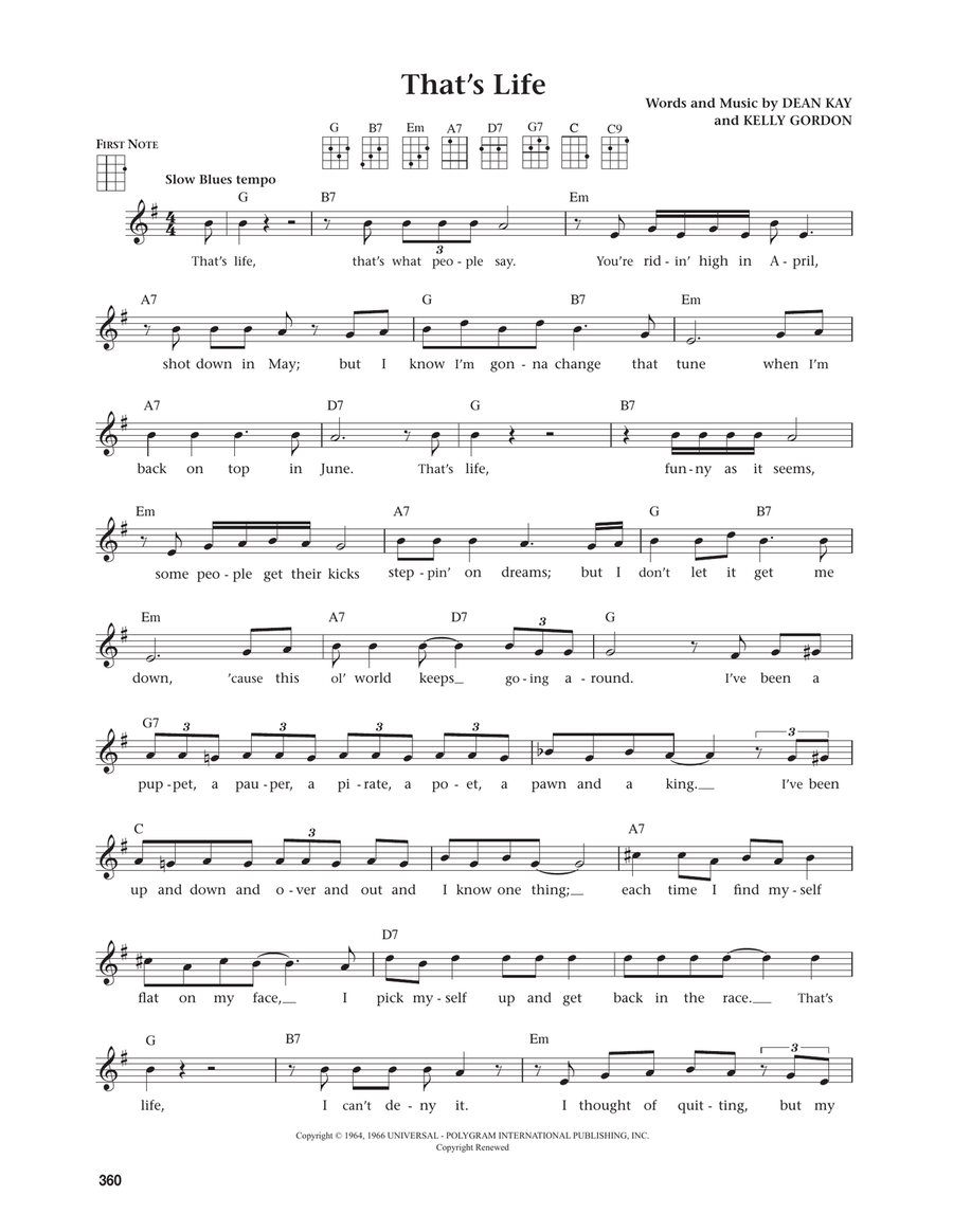 That's Life (from The Daily Ukulele) (arr. Jim Beloff) Ukulele scores gallery preview page 1