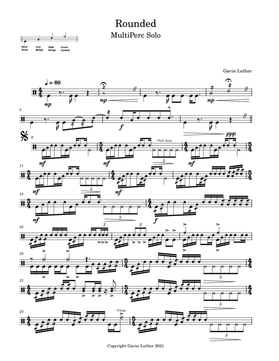 Rounded Percussion scores gallery preview page 1