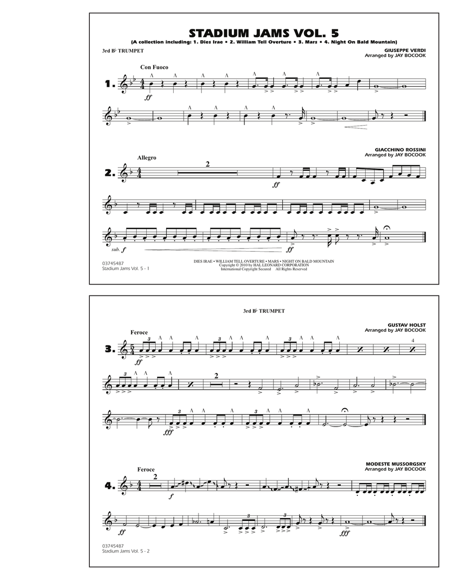 Stadium Jams: Vol. 5 - 3rd Bb Trumpet