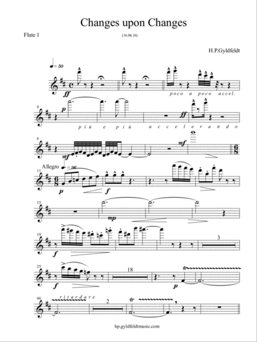 Changes Upon Changes - 1st. Flute Flute scores gallery preview page 1