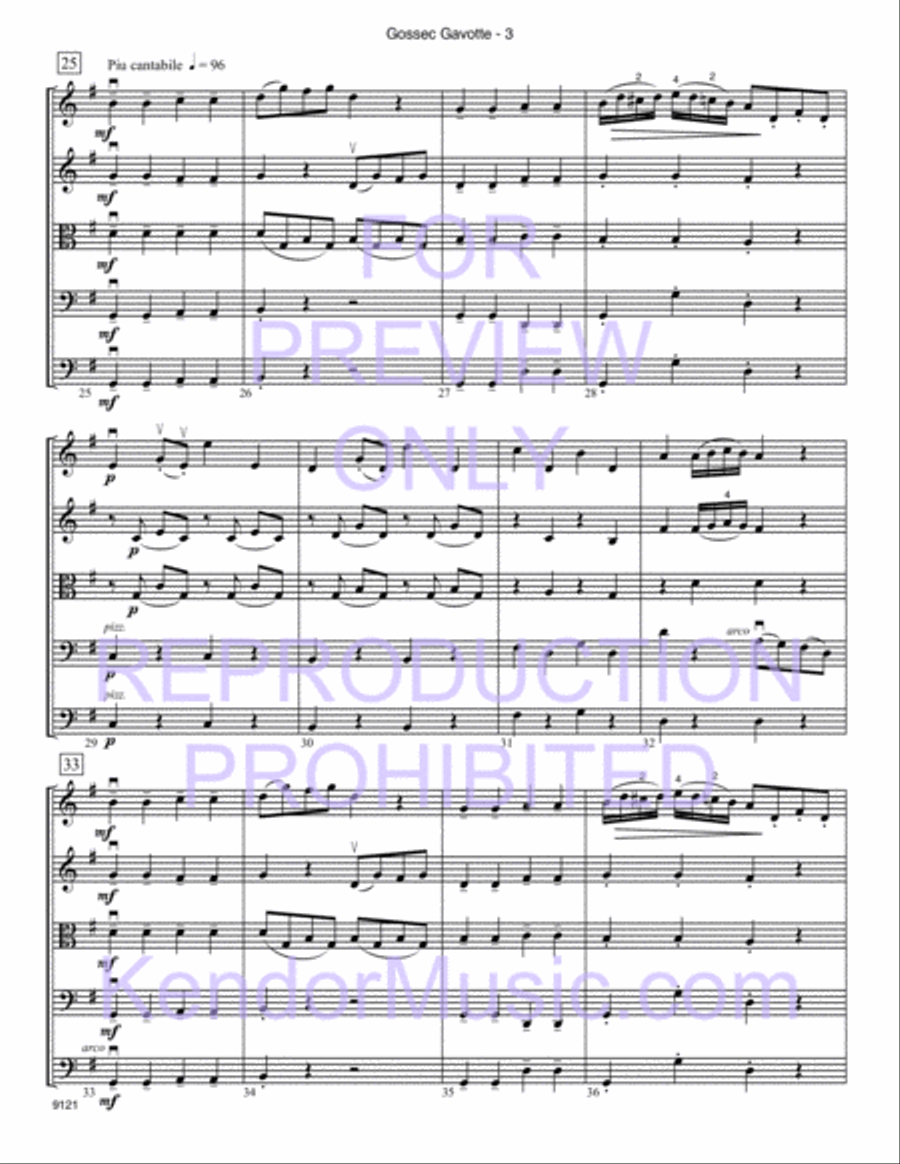 Gossec Gavotte String Orchestra scores gallery preview page 4