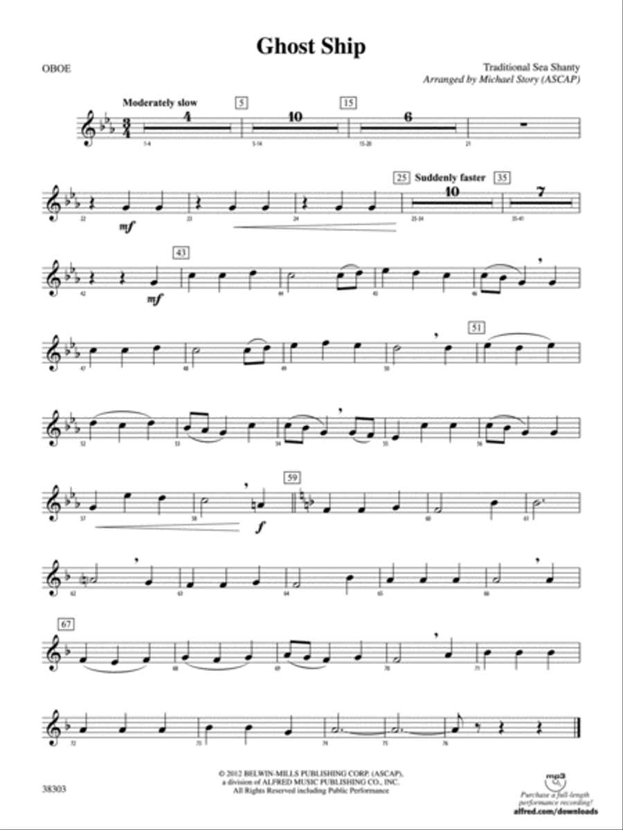 Ghost Ship: Oboe Concert Band scores gallery preview page 1