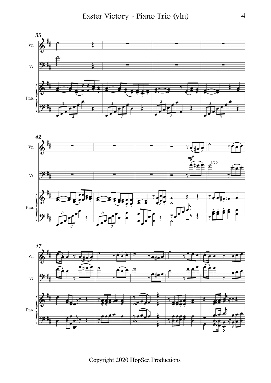 Easter Victory Piano Trio scores gallery preview page 4