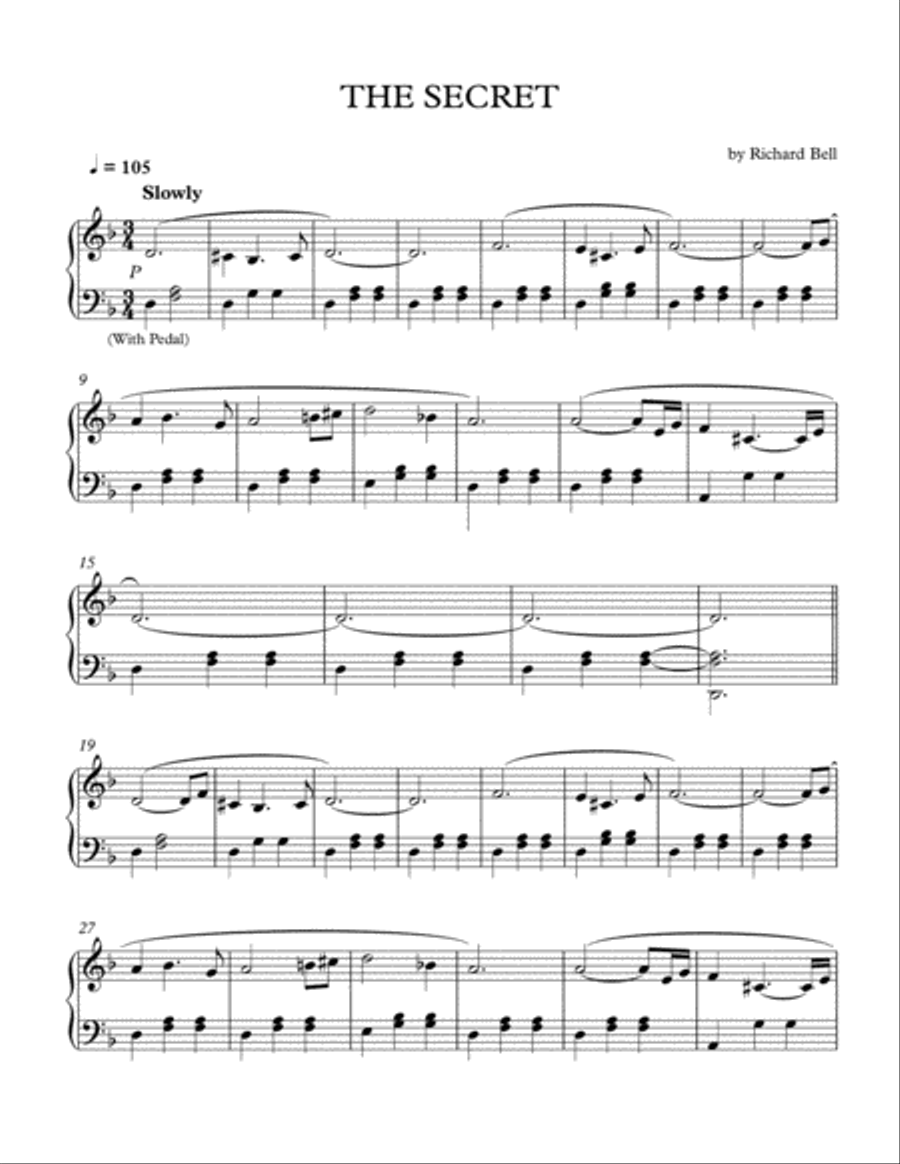 The Secret Piano Solo scores gallery preview page 1
