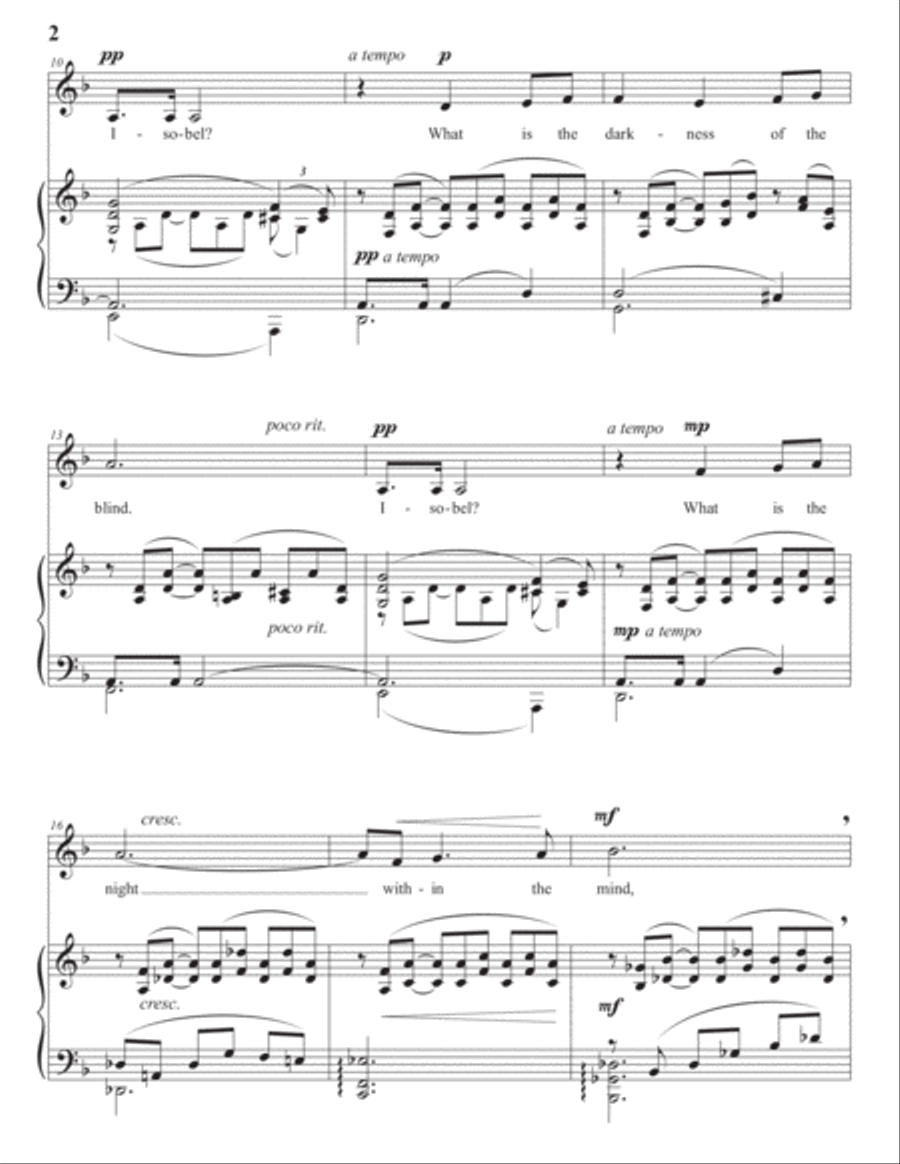 BRIDGE: Isobel (transposed to D minor) Voice scores gallery preview page 3