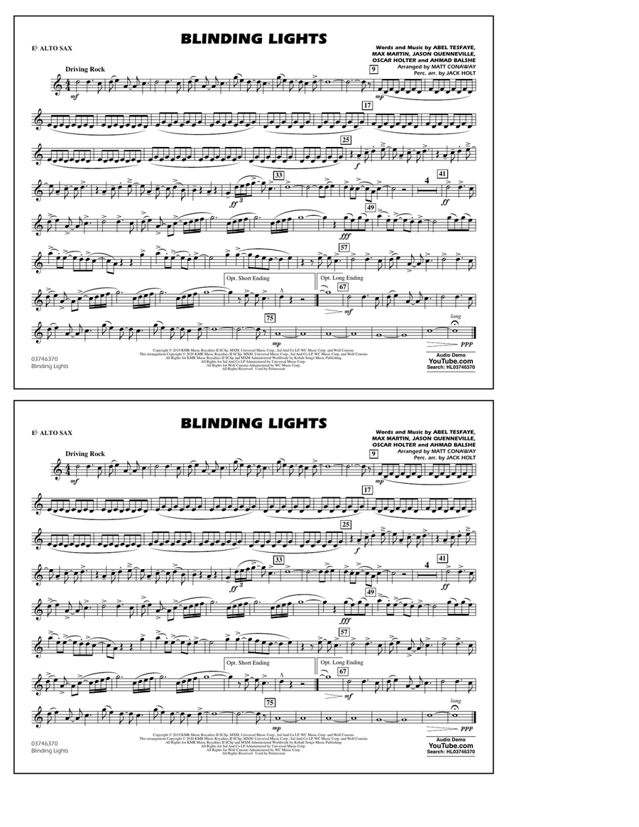 Blinding lights cheap alto sax