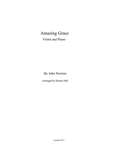 Amazing Grace Violin and Piano image number null