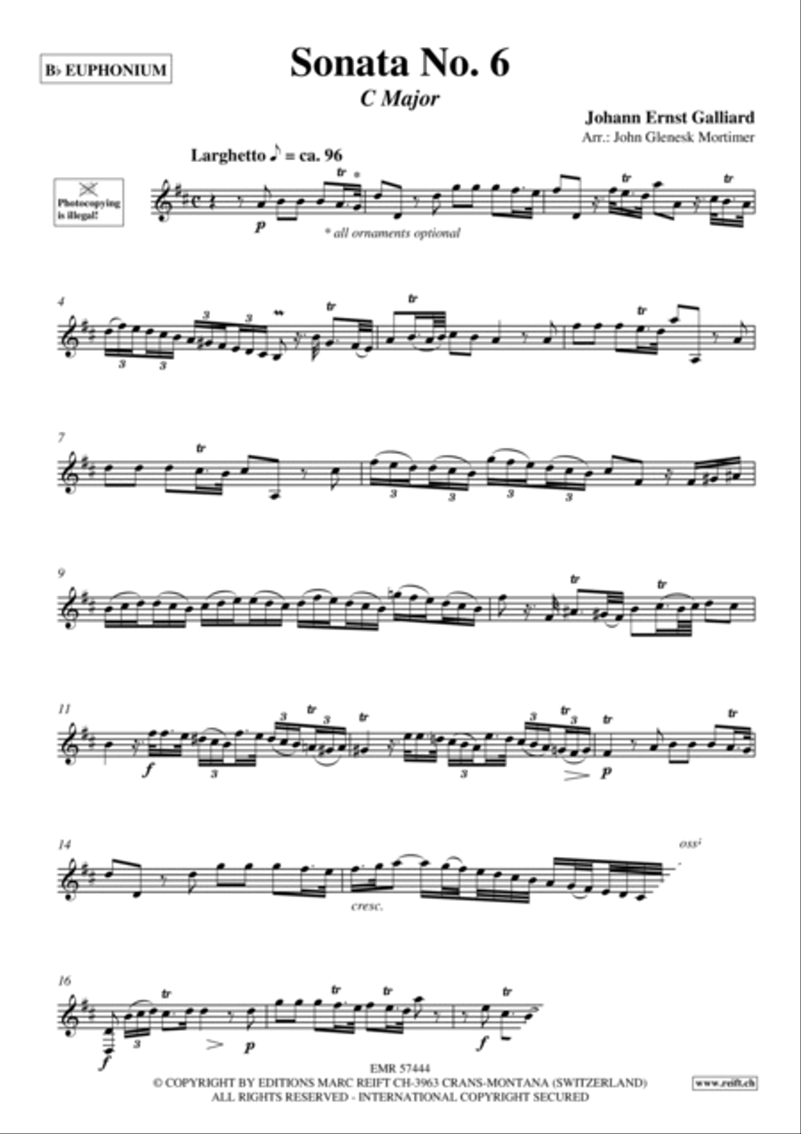 Sonata No. 6 Euphonium scores gallery preview page 3