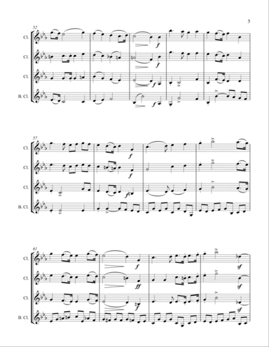 Folk Song Woodwind Quartet scores gallery preview page 5