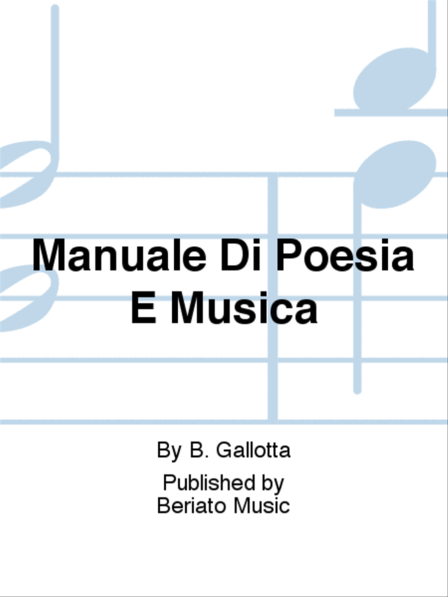 Manuale Di Poesia E Musica School and Community scores gallery preview page 1