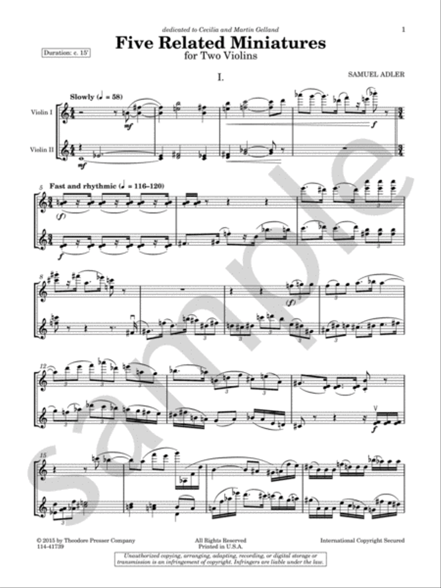 Five Related Miniatures Chamber Music scores gallery preview page 4