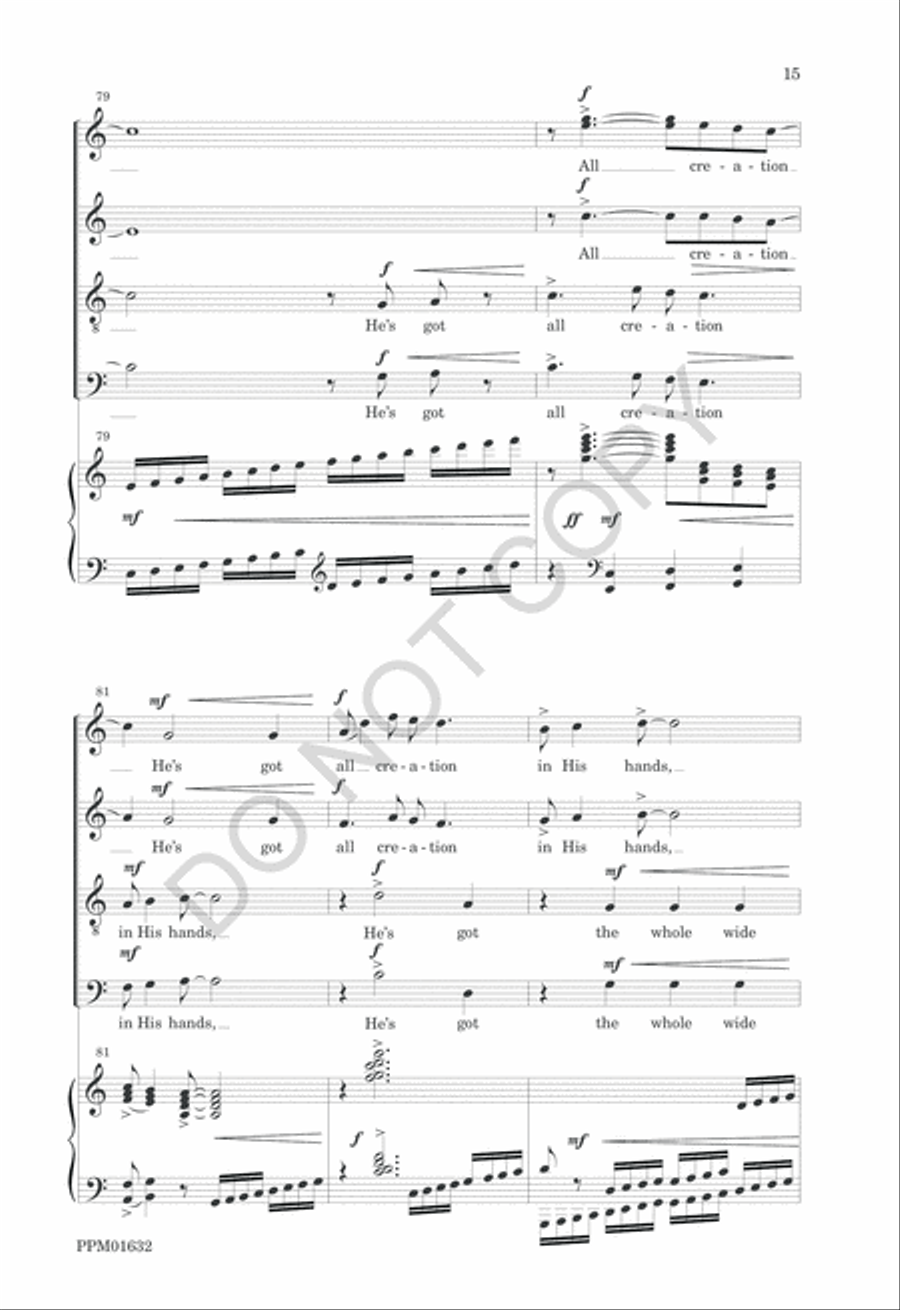 He's Got the Whole World in His Hands 4-Part scores gallery preview page 18