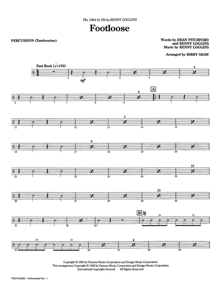 Footloose (arr. Kirby Shaw) - Percussion