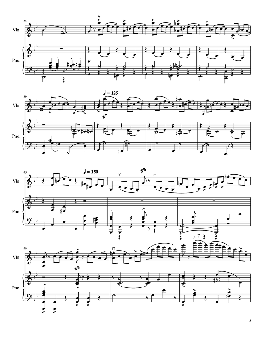Chopin - Ballade No.1 in G minor, Op. 23 - For Violin and Piano (Arr.Ysaÿe) Violin Solo scores gallery preview page 3