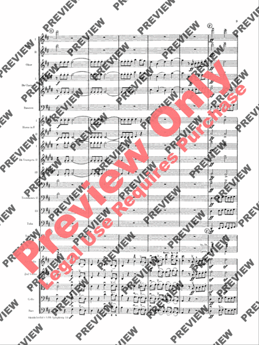 Mendelssohn's 5th Symphony Reformation, 4th Movement Full Orchestra scores gallery preview page 10