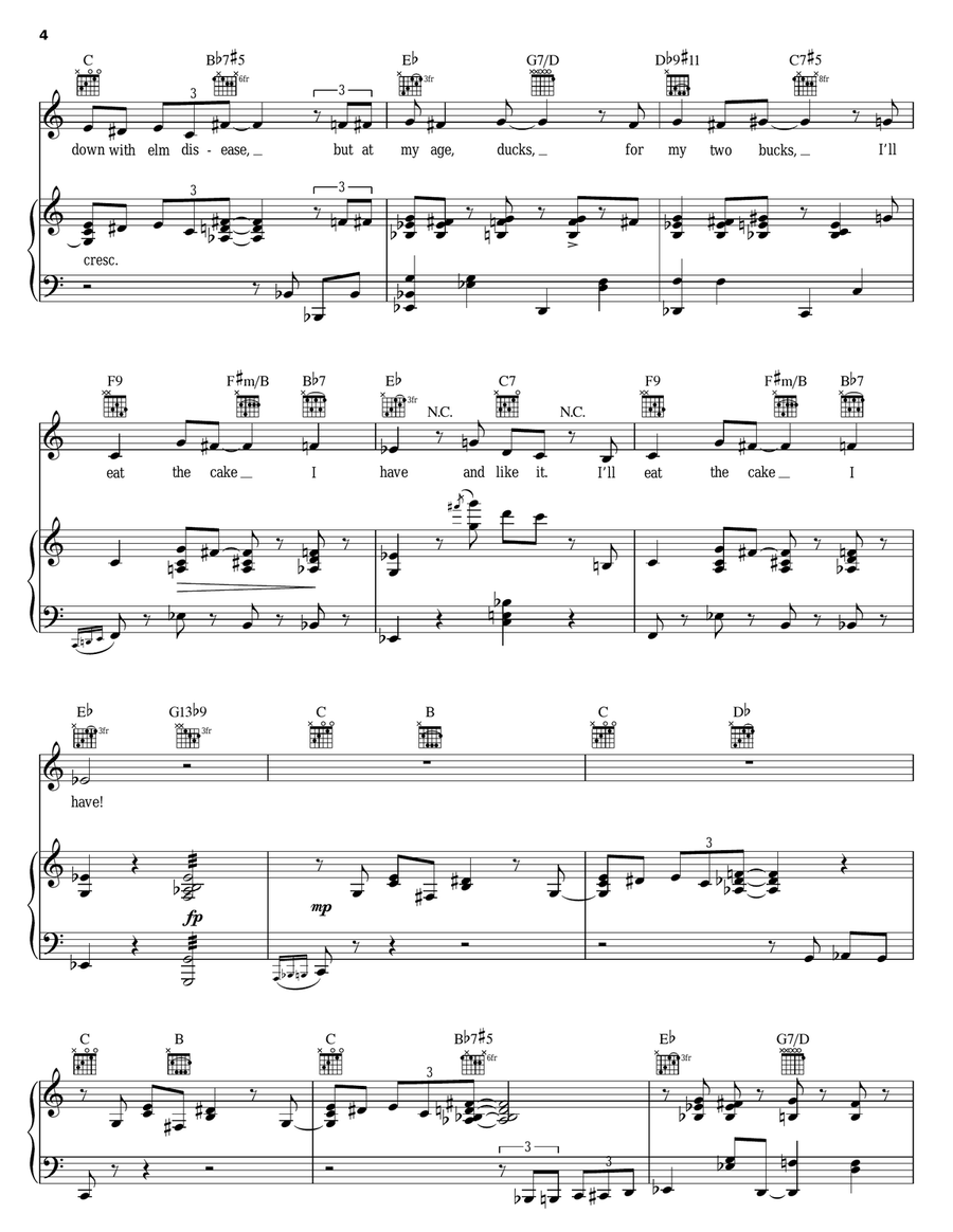 The Cake I Had The Cake I Had Piano, Vocal, Guitar scores gallery preview page 4