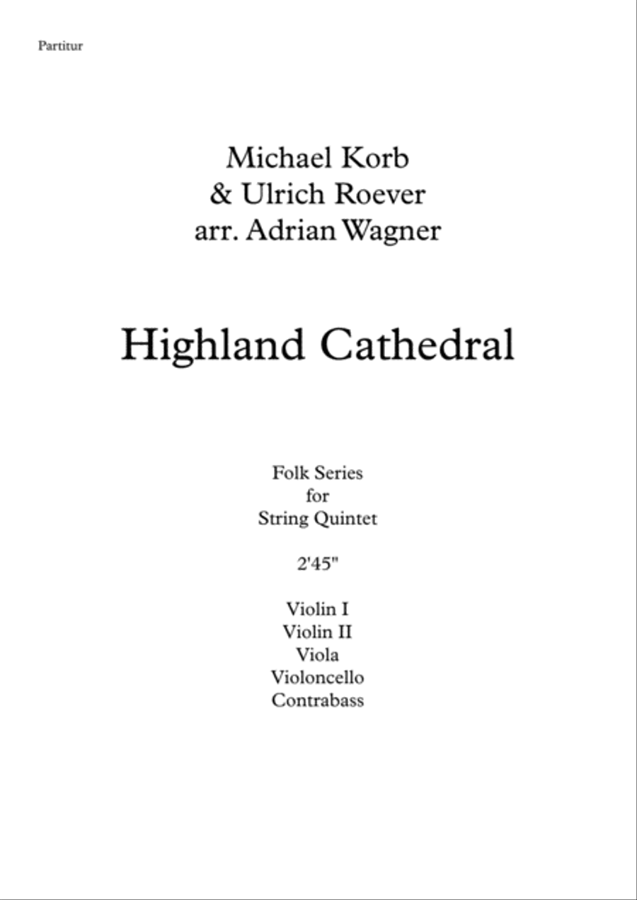 Highland Cathedral String Quintet scores gallery preview page 2