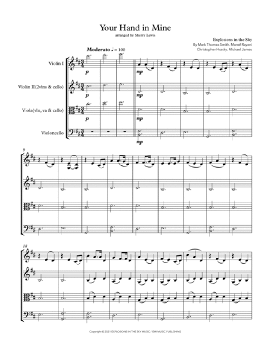 Your Hand In Mine String Trio scores gallery preview page 4
