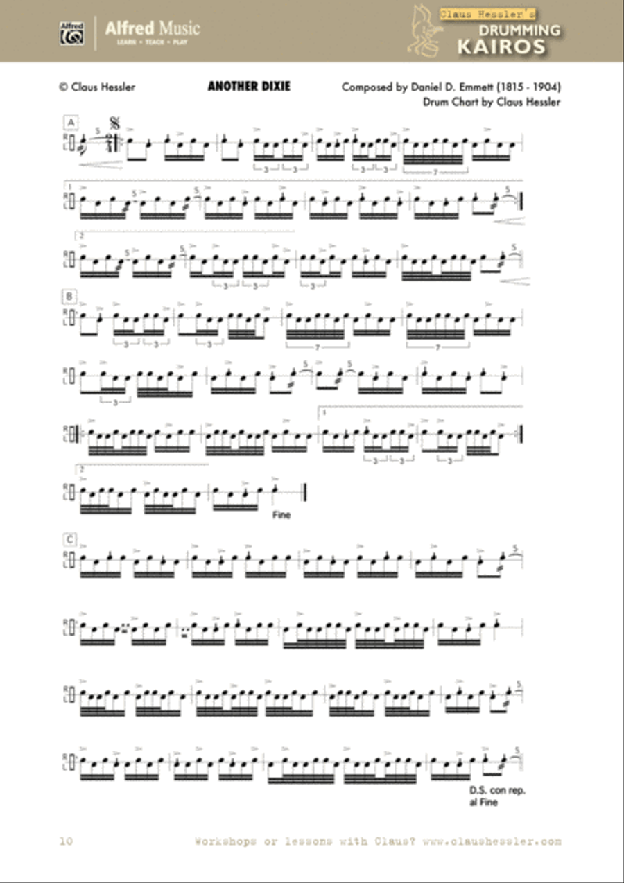 Claus Hessler's Drumming Kairos Drum Set scores gallery preview page 7