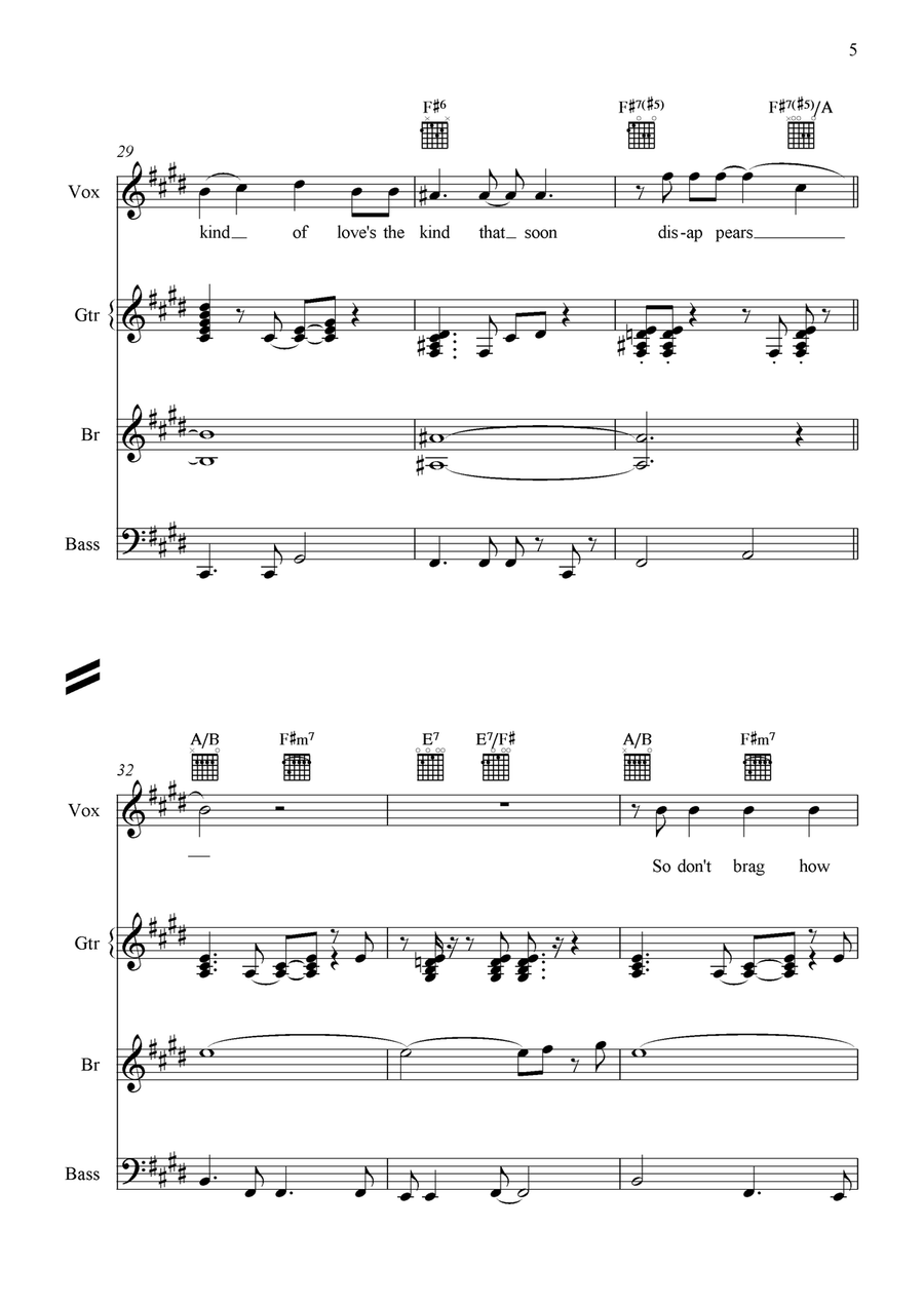 Each And Every One Piano, Vocal scores gallery preview page 6