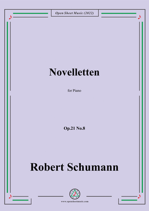 Book cover for Schumann-Novelletten,Op.21 No.8,for Piano