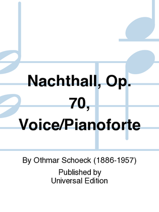 Nachthall, Op. 70, Voice/Pianoforte