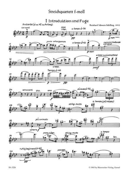 Streichquartett f-Moll (1932)