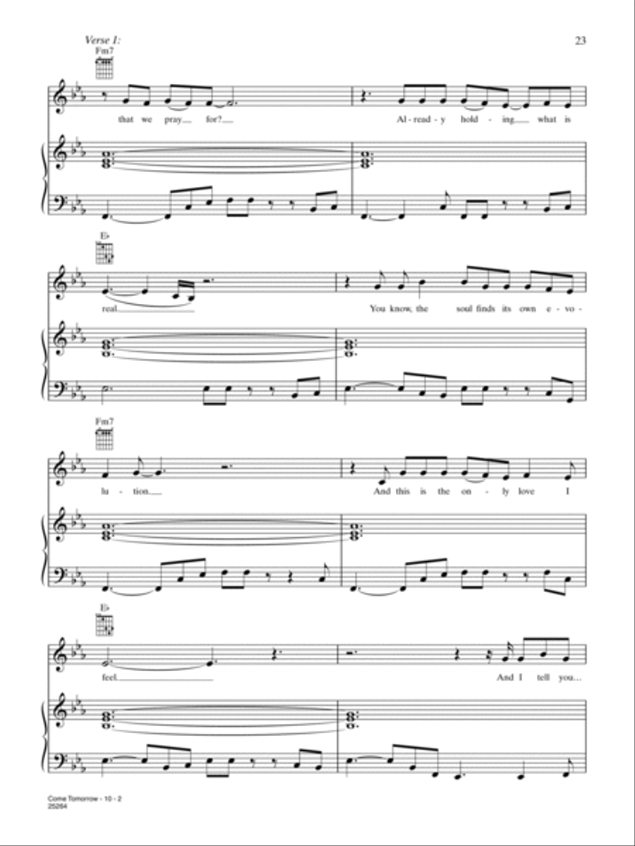 Come Tomorrow Come Tomorrow Piano, Vocal, Guitar scores gallery preview page 2