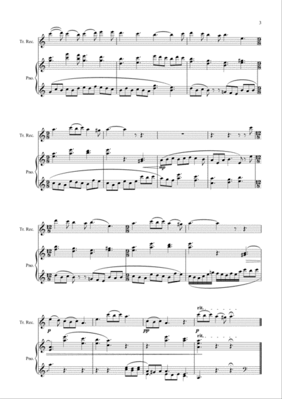 Christmas Carol Album for Alto Recorder and Piano: Advent to Epiphany Alto Recorder scores gallery preview page 3