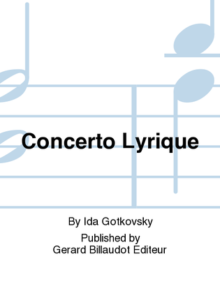 Book cover for Concerto Lyrique