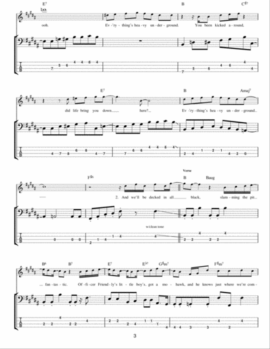 Underground Underground Guitar Tablature scores gallery preview page 3