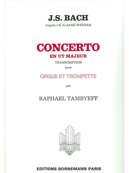 Bach Js Tambyeff Concerto In C Major Trumpet & Organ Book