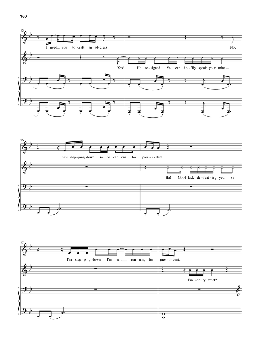 One Last Time (from Hamilton) Piano, Vocal scores gallery preview page 3