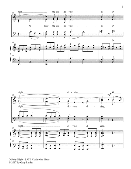 O HOLY NIGHT (SATB Choir with Piano - Score & Choir Part included) image number null