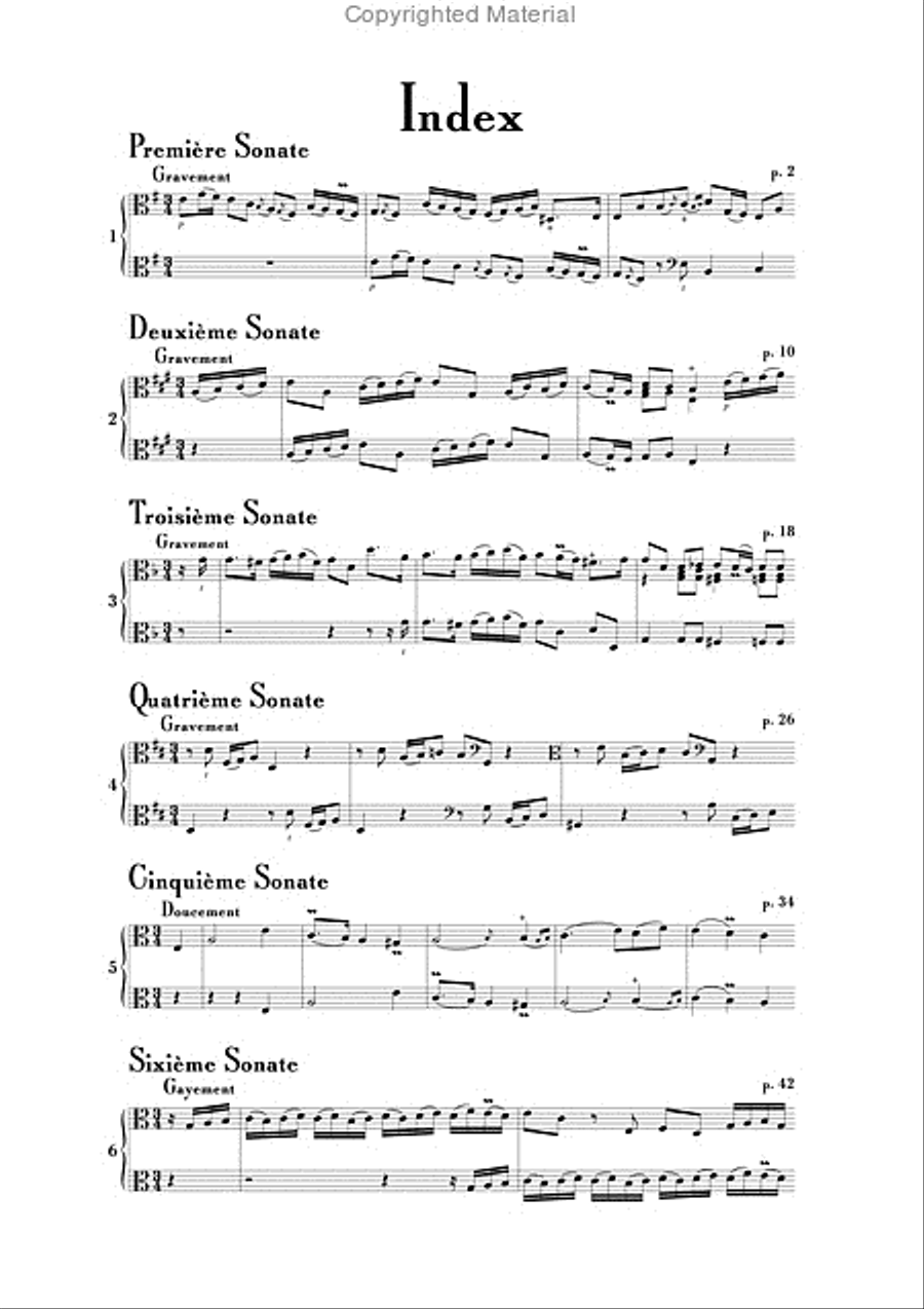 6 Sonatas Op. 10 for 2 Viols Viola scores gallery preview page 2
